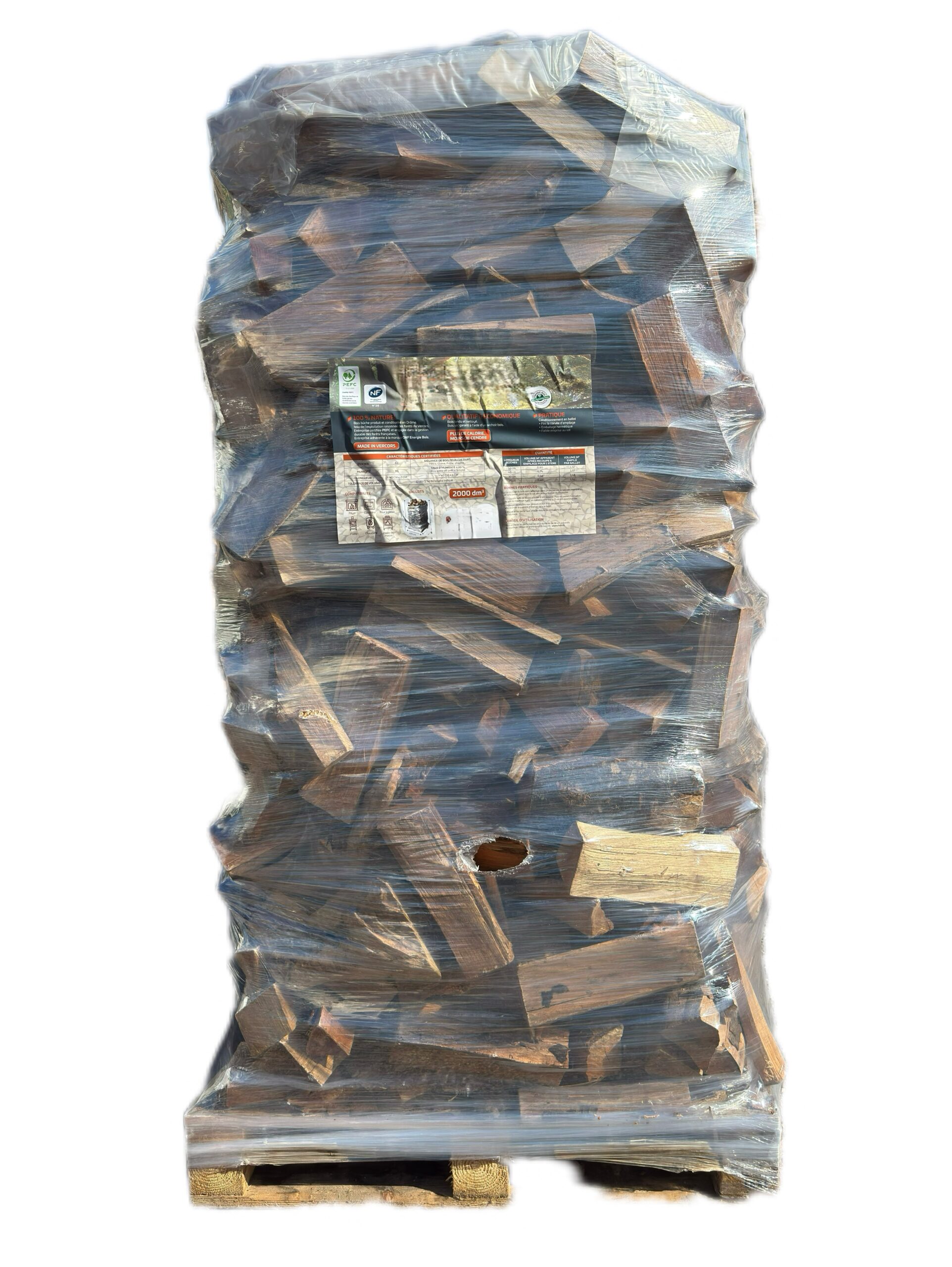 Photo de bois de chauffage conditionné en 2000dm3